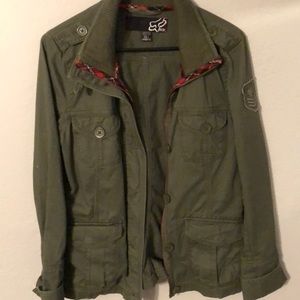 Women’s Green Zip Up Fox Jacket